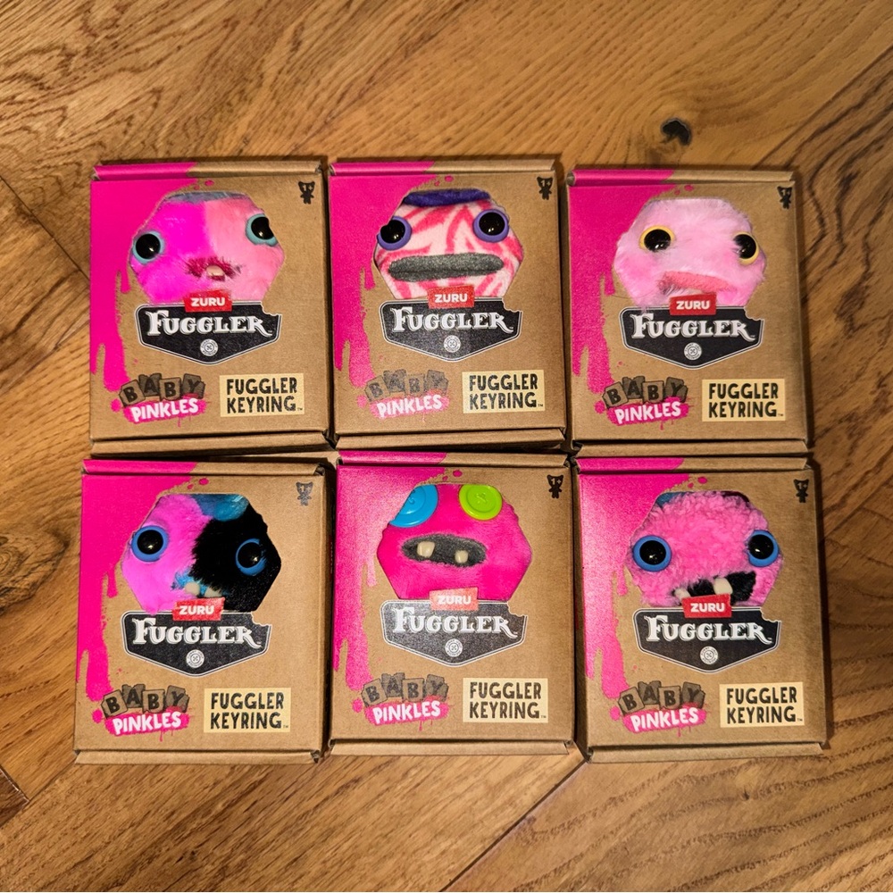 Complete set of Zuru Fuggler Baby Pinkles Keyrings